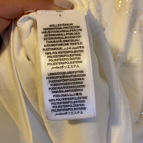 Adrianna Papell Beaded Midi Sheath dress Embroidered Ivory Size 10 - Picture 8 of 9